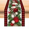 72 Inches Linen Red and Black Buffalo Check Plaid Christmas Table Runner Long Seasonal Winter Christmas Xmas Holiday Farmhouse Style Table Decoration
